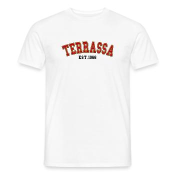 Terrassa Est. 1966 - Men's T-Shirt - white - Front - AI Model Male 178 dark (178cm)