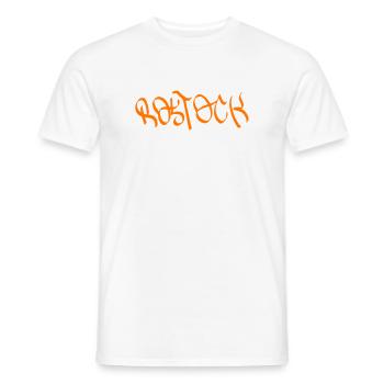 Rostock Graffiti Orange - Männer T-Shirt - Weiß - Vorne - AI Model Male 178 dark (178cm)