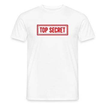 Topgeheimes Grunge-Gummistempel-Vintage-Siegeldesign - Männer T-Shirt - Weiß - Vorne - AI Model Male 178 dark (178cm)