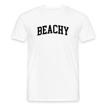 Beachy minimalist summer beach style - Men's T-Shirt - white - Front - AI Model Male 178 dark (178cm)