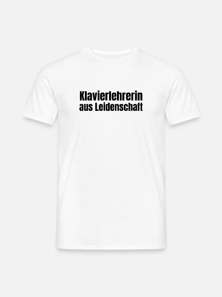 Klavierlehrerin aus Leidenschaft Klavier Geschenk - Männer T-Shirt - Weiß