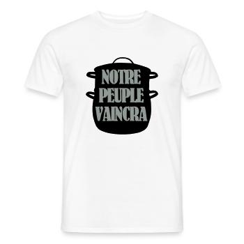 Notre peuple vaincra - T-shirt homme - blanc - Devant - AI Model Male 178 dark (178cm)