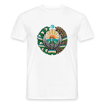 Usbekistan Wappen - Männer T-Shirt - Weiß - Vorne - AI Model Male 178 dark (178cm)