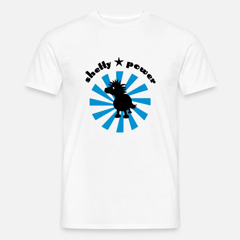 Label "shetty power" - Männer T-Shirt - Weiß