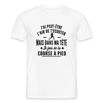 je fais de la course à pied - cadeau humour femme - T-shirt homme - blanc - Devant - AI Model Male 178 dark (178cm)