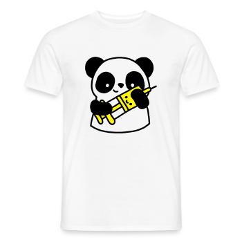 Panda nurse with syringe - Men's T-Shirt - white - Front - AI Model Male 178 dark (178cm)