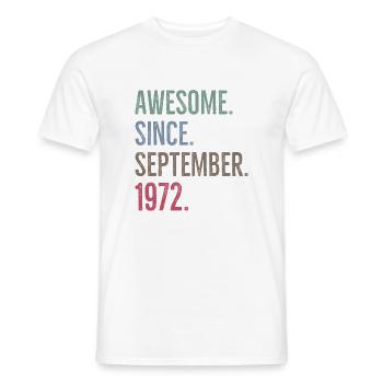 Génial depuis septembre 1972 - T-shirt homme - blanc - Devant - AI Model Male 178 dark (178cm)