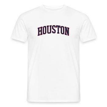 Houston Varsity Bow Lettering - Men's T-Shirt - white - Front - AI Model Male 178 dark (178cm)