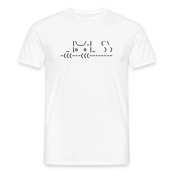 cute ascii cat - cute ascii cat - Men's T-Shirt - white - Front - AI Model Male 178 dark (178cm)