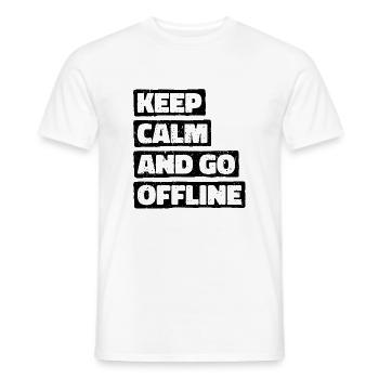 Keep Calm And Go Offline. Wandern Design - Männer T-Shirt - Weiß - Vorne - AI Model Male 178 dark (178cm)