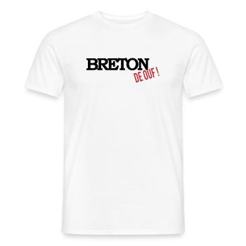 Breton de ouf - T-shirt homme - blanc - Devant - AI Model Male 178 dark (178cm)