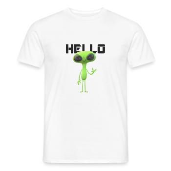 Hello Außerirdisch Alien Lustig - Männer T-Shirt - Weiß - Vorne - AI Model Male 178 dark (178cm)