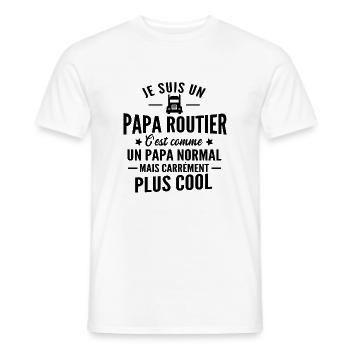 je suis un papa routier / humour papa routier - T-shirt homme - blanc - Devant - AI Model Male 178 dark (178cm)