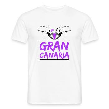 Grande Canarie - T-shirt homme - blanc - Devant - AI Model Male 178 dark (178cm)