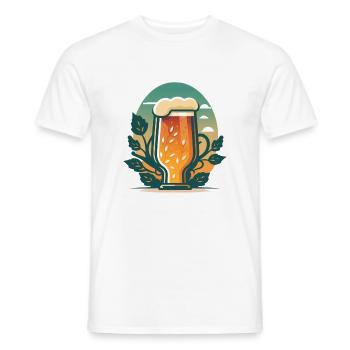 Bierglas mit Hopfen - Männer T-Shirt - Weiß - Vorne - AI Model Male 178 dark (178cm)