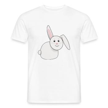 sweet, white, fat rabbit, Easter - Men's T-Shirt - white - Front - AI Model Male 178 dark (178cm)