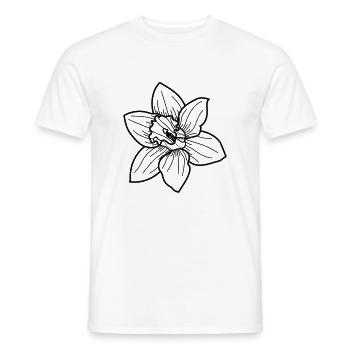 Daffodil flower - Men's T-Shirt - white - Front - AI Model Male 178 dark (178cm)