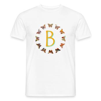 Papillons E 56 B - T-shirt homme - blanc - Devant - AI Model Male 178 dark (178cm)
