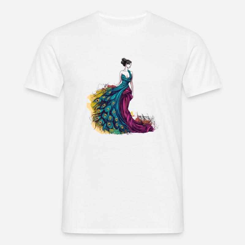 Peacock Modedesigner - Männer T-Shirt - Weiß
