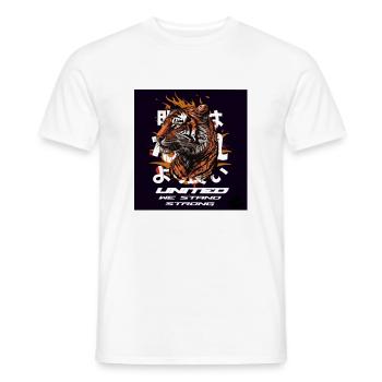 Tiger United we stand together - Men's T-Shirt - white - Front - AI Model Male 178 dark (178cm)