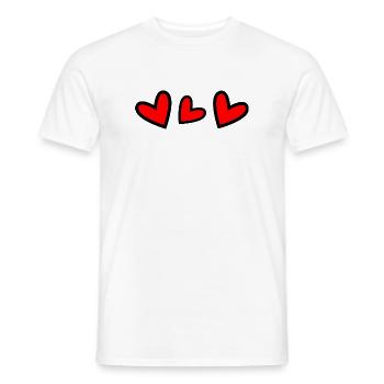 HERZ. HERZ. HEILIGER VALENTINSTAG. LIEBE. LIEBE. PAAR. - Männer T-Shirt - Weiß - Vorne - AI Model Male 178 dark (178cm)