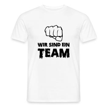 wir sind ein team - Männer T-Shirt - Weiß - Vorne - AI Model Male 178 dark (178cm)