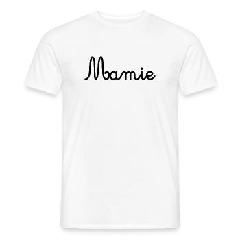 GRANNY. GRANDMA. MOTHER'S DAY. HAPPY BIRTHDAY - Men's T-Shirt - white - Front - AI Model Male 178 dark (178cm)