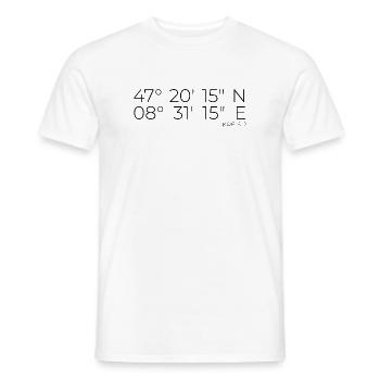 Coordonnées District 2 Zurich - T-shirt homme - blanc - Devant - AI Model Male 178 dark (178cm)