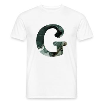 Lettre g marbré vert - T-shirt homme - blanc - Devant - AI Model Male 178 dark (178cm)