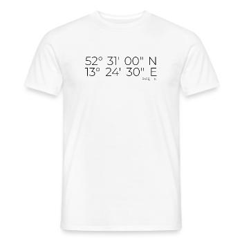 Koordinaten Berlin - Männer T-Shirt - Weiß - Vorne - AI Model Male 178 dark (178cm)