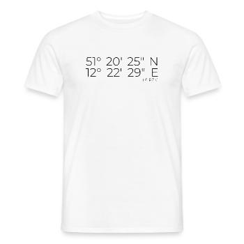 Coordonnées Leipzig - T-shirt homme - blanc - Devant - AI Model Male 178 dark (178cm)