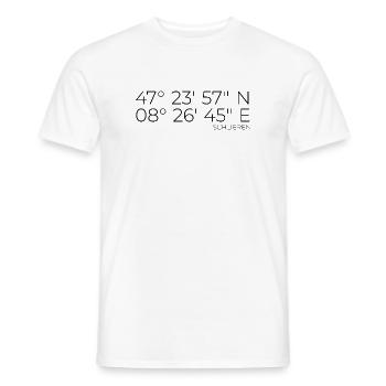 Coordonnées Schlieren Zurich - T-shirt homme - blanc - Devant - AI Model Male 178 dark (178cm)