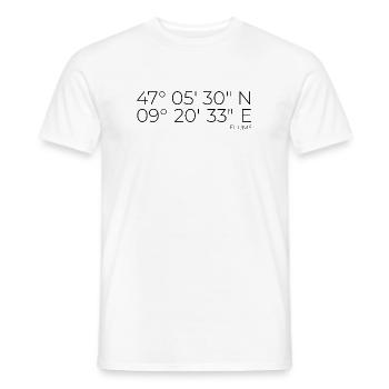 coordonnées Flums Suisse - T-shirt homme - blanc - Devant - AI Model Male 178 dark (178cm)