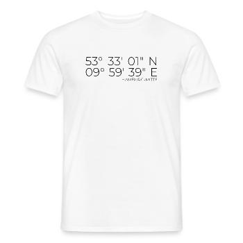 Coordonnées Hambourg-Mitte - T-shirt homme - blanc - Devant - AI Model Male 178 dark (178cm)
