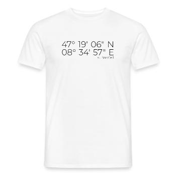 coordonnées Küsnacht Zurich - T-shirt homme - blanc - Devant - AI Model Male 178 dark (178cm)