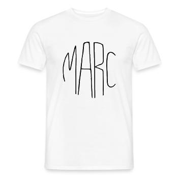 Marc - Männer T-Shirt - Weiß - Vorne - AI Model Male 178 dark (178cm)