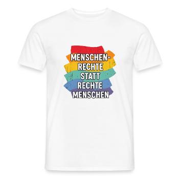 Les droits de l’homme plutôt que les gens de droite - T-shirt homme - blanc - Devant - AI Model Male 178 dark (178cm)