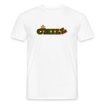 Psychedelic Chill Cannabis Word Art - Men's T-Shirt - white - Front - AI Model Male 178 dark (178cm)