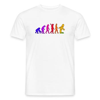 Klemmbaustein Evolution Menschheit Noppenbaustein - Männer T-Shirt - Weiß - Vorne - AI Model Male 178 dark (178cm)