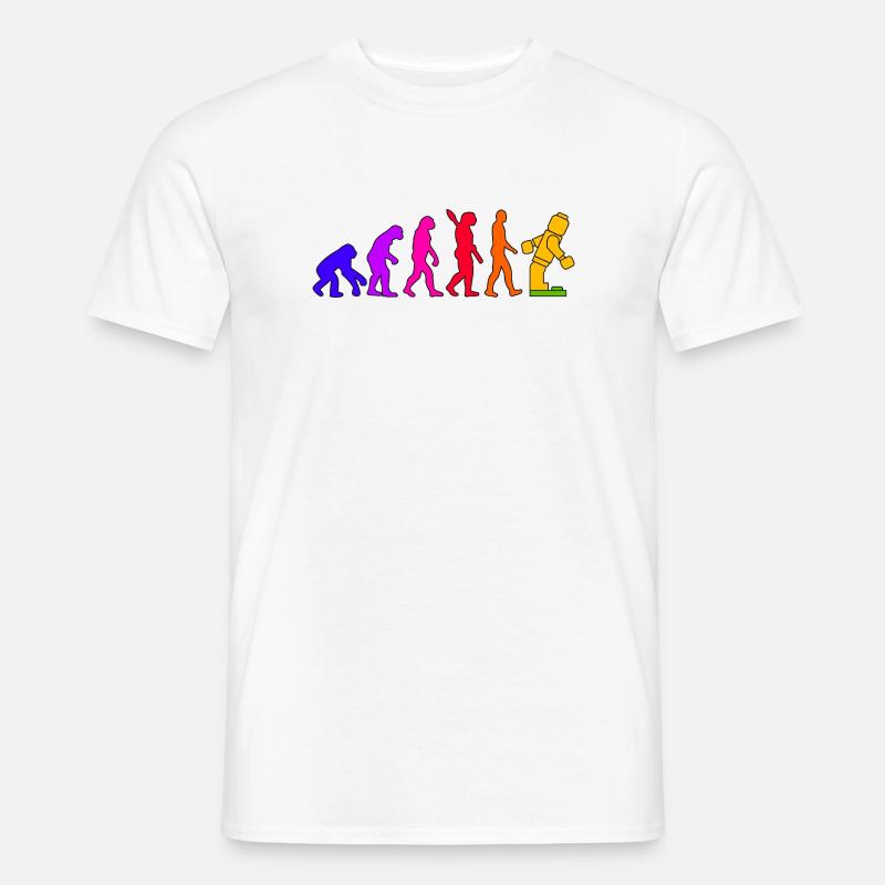 Brique de serrage Evolution Humanity Brique cloutée - T-shirt homme - blanc