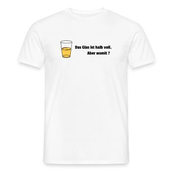 Glas halb voll Realist - Männer T-Shirt - Weiß - Vorne - AI Model Male 178 dark (178cm)