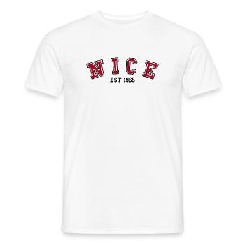 Nice Est. 1965 - Men's T-Shirt - white - Front - AI Model Male 178 dark (178cm)