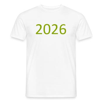 2026 Green Birthday Anniversary Template Design - Men's T-Shirt - white - Front - AI Model Male 178 dark (178cm)