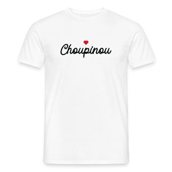 Choupinou Heart Script - Men's T-Shirt - white - Front - AI Model Male 178 dark (178cm)