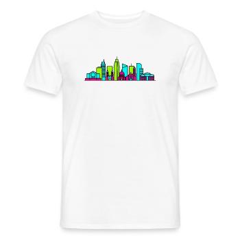 Manila City Skyline Rizal Monument Modern Art - Men's T-Shirt - white - Front - AI Model Male 178 dark (178cm)