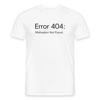 404 - Motivation non trouvée Design minimal de T-shirt - T-shirt homme - blanc - Devant - AI Model Male 178 dark (178cm)