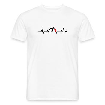 Red Segment Bow Logo Pattern - Men's T-Shirt - white - Front - AI Model Male 178 dark (178cm)