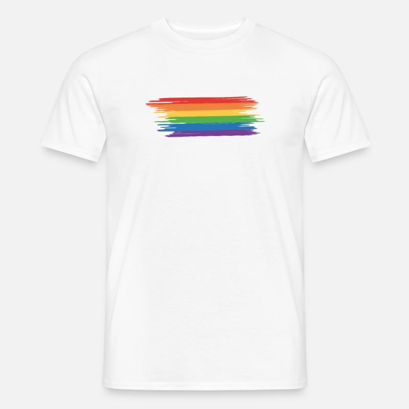 Regenbogenfahne Regenbogen Geschenkidee - Männer T-Shirt - Weiß