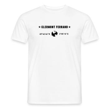 Clermont Ferrand France Coordonnées Globe - T-shirt homme - blanc - Devant - AI Model Male 178 dark (178cm)