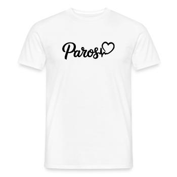 Paros Heartbeat Greece - Men's T-Shirt - white - Front - AI Model Male 178 dark (178cm)